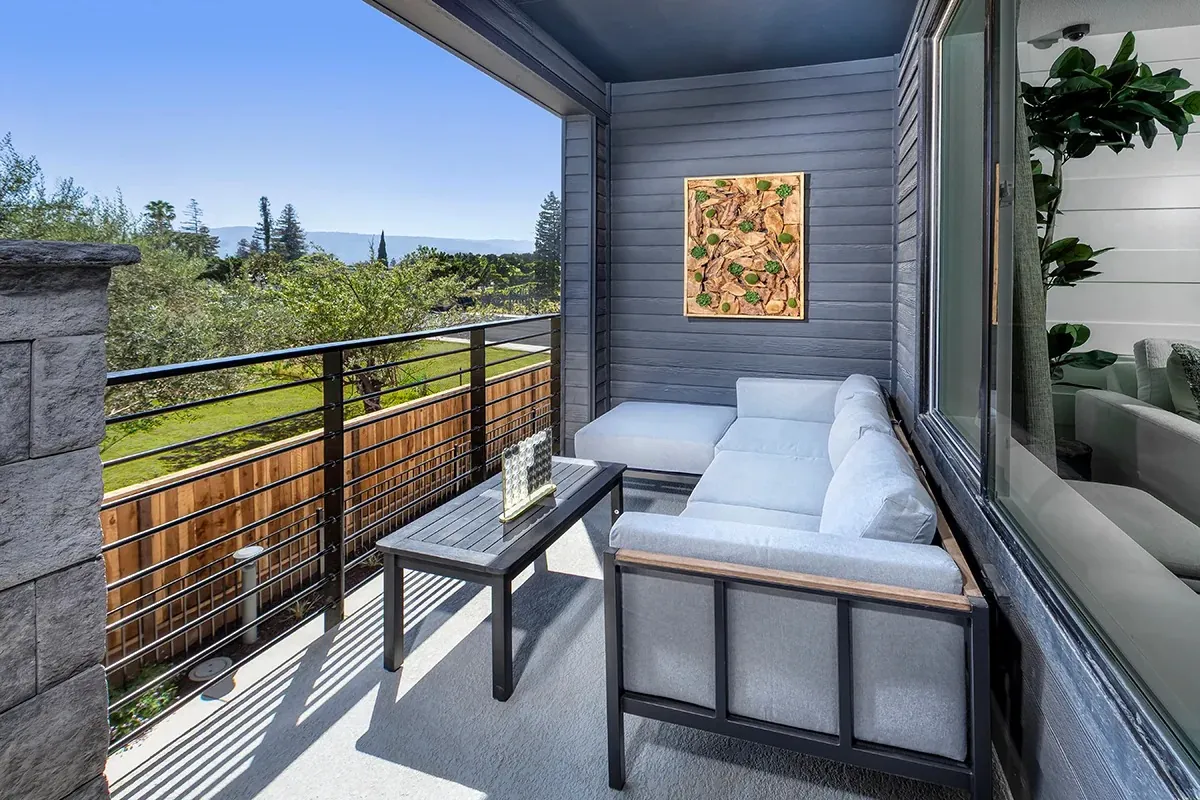 Private balcony overlooking the community lawn